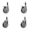 Service Caster 5'' Thermoplastic Rubber Swivel 1'' Expanding Stem Caster Set 2 Total Lock Brakes, 4PK SCC-EXTTL20S514-TPRB-2-S-2-1 - alternate 1